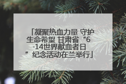 凝聚热血力量 守护生命希望 甘肃省“6 ·14世界献血者日”纪念活动在兰举行