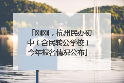 刚刚，杭州民办初中（含民转公学校）今年报名情况公布