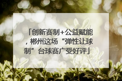 创新赛制+公益赋能，郴州这场“弹性让球制”台球赛广受好评