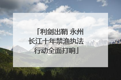 利剑出鞘 永州长江十年禁渔执法行动全面打响