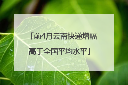 前4月云南快递增幅高于全国平均水平