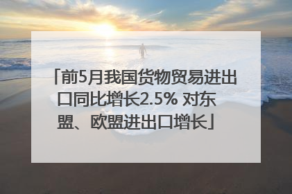 前5月我国货物贸易进出口同比增长2.5% 对东盟、欧盟进出口增长