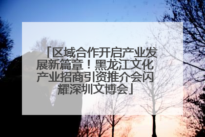 区域合作开启产业发展新篇章！黑龙江文化产业招商引资推介会闪耀深圳文博会