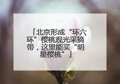 北京形成“环六环”樱桃观光采摘带，这里能买“明星樱桃”