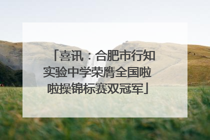 喜讯：合肥市行知实验中学荣膺全国啦啦操锦标赛双冠军