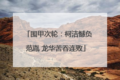 围甲次轮：柯洁憾负范胤 龙华苦吞连败