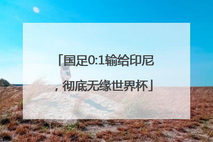 国足0:1输给印尼，彻底无缘世界杯