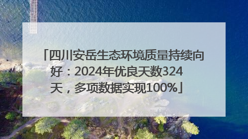 四川安岳生态环境质量持续向好：2024年优良天数324天，多项数据实现100%