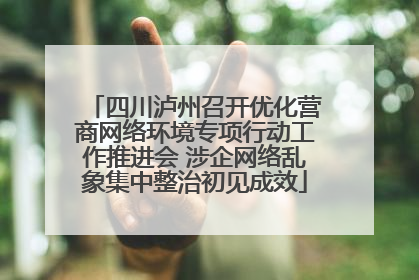 四川泸州召开优化营商网络环境专项行动工作推进会 涉企网络乱象集中整治初见成效