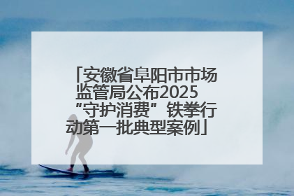 安徽省阜阳市市场监管局公布2025“守护消费”铁拳行动第一批典型案例