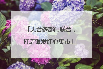 天台多部门联合，打造银发红心集市