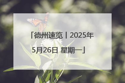 德州速览丨2025年5月26日 星期一
