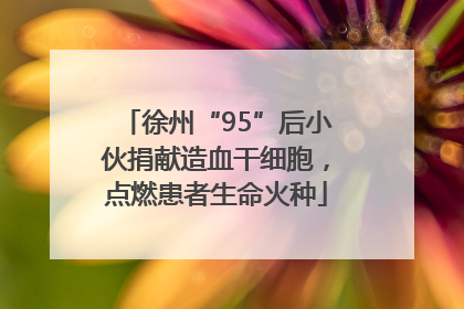 徐州“95”后小伙捐献造血干细胞，点燃患者生命火种