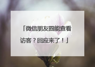 微信朋友圈能查看访客？回应来了！