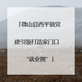 微山县西平镇党建引领打造家门口“就业圈”