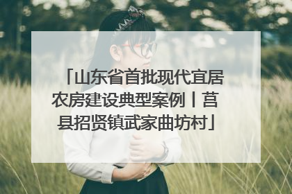 山东省首批现代宜居农房建设典型案例丨莒县招贤镇武家曲坊村