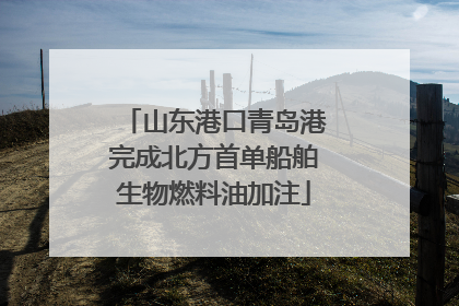 山东港口青岛港完成北方首单船舶生物燃料油加注