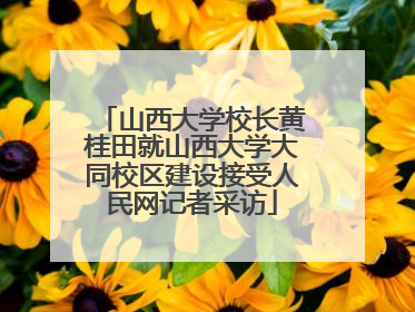 山西大学校长黄桂田就山西大学大同校区建设接受人民网记者采访