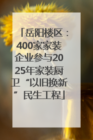 岳阳楼区：400家家装企业参与2025年家装厨卫“以旧换新”民生工程