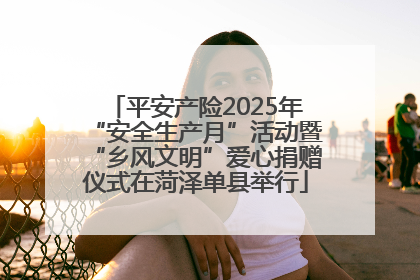 平安产险2025年“安全生产月”活动暨“乡风文明”爱心捐赠仪式在菏泽单县举行