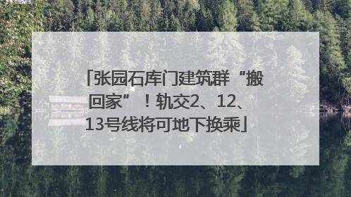 张园石库门建筑群“搬回家”！轨交2、12、13号线将可地下换乘