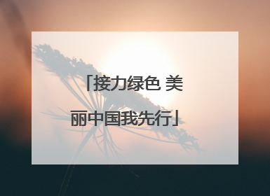 接力绿色 美丽中国我先行