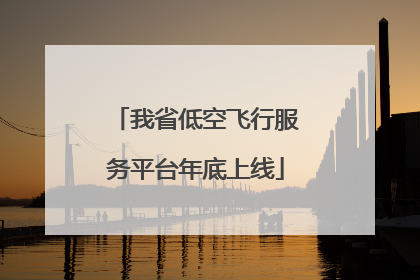 我省低空飞行服务平台年底上线