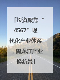 投资聚焦“4567”现代化产业体系，黑龙江产业换新景