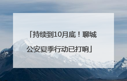 持续到10月底！聊城公安夏季行动已打响