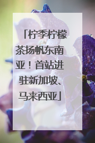 柠季柠檬茶扬帆东南亚！首站进驻新加坡、马来西亚