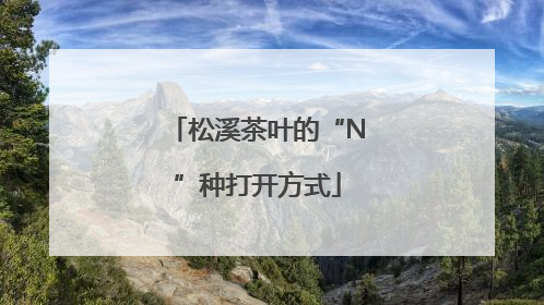 松溪茶叶的“N”种打开方式
