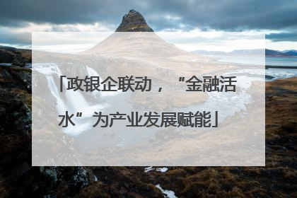 政银企联动，“金融活水”为产业发展赋能