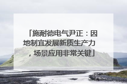 施耐德电气尹正：因地制宜发展新质生产力，场景应用非常关键