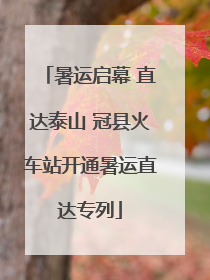 暑运启幕 直达泰山 冠县火车站开通暑运直达专列