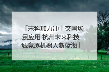 未科加力冲丨突围场景应用 杭州未来科技城竞逐机器人新蓝海