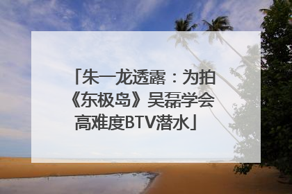 朱一龙透露：为拍《东极岛》吴磊学会高难度BTV潜水
