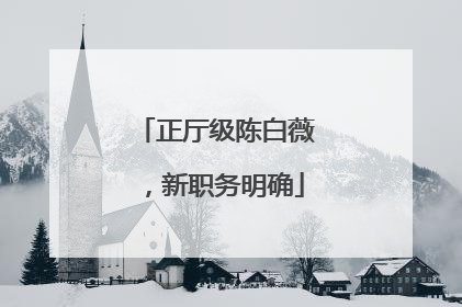 正厅级陈白薇，新职务明确