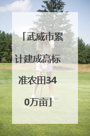 武威市累计建成高标准农田340万亩