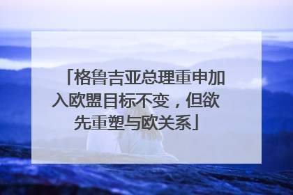 格鲁吉亚总理重申加入欧盟目标不变，但欲先重塑与欧关系