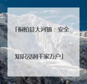 桐柏县大河镇：安全知识浸润千家万户