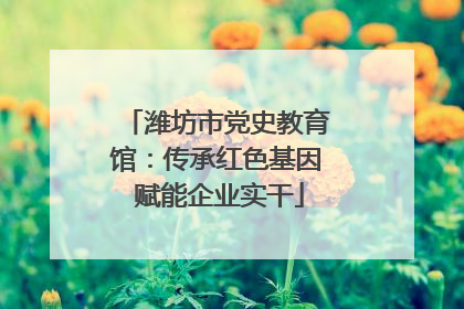 潍坊市党史教育馆：传承红色基因 赋能企业实干