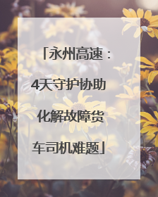 永州高速：4天守护协助 化解故障货车司机难题