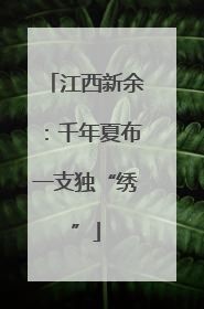 江西新余：千年夏布一支独“绣”