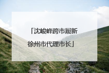沈峻峰跨市履新徐州市代理市长
