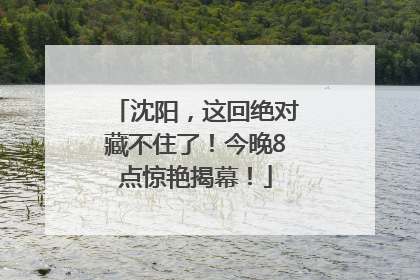 沈阳，这回绝对藏不住了！今晚8点惊艳揭幕！