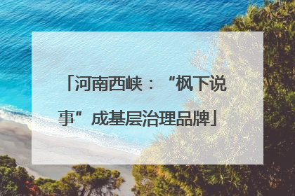 河南西峡：“枫下说事”成基层治理品牌