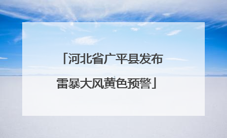 河北省广平县发布雷暴大风黄色预警