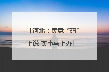 河北：民意“码”上说 实事马上办