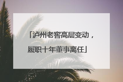 泸州老窖高层变动，履职十年董事离任