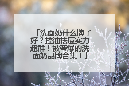 洗面奶什么牌子好？控油祛痘实力超群！被夸爆的洗面奶品牌合集！